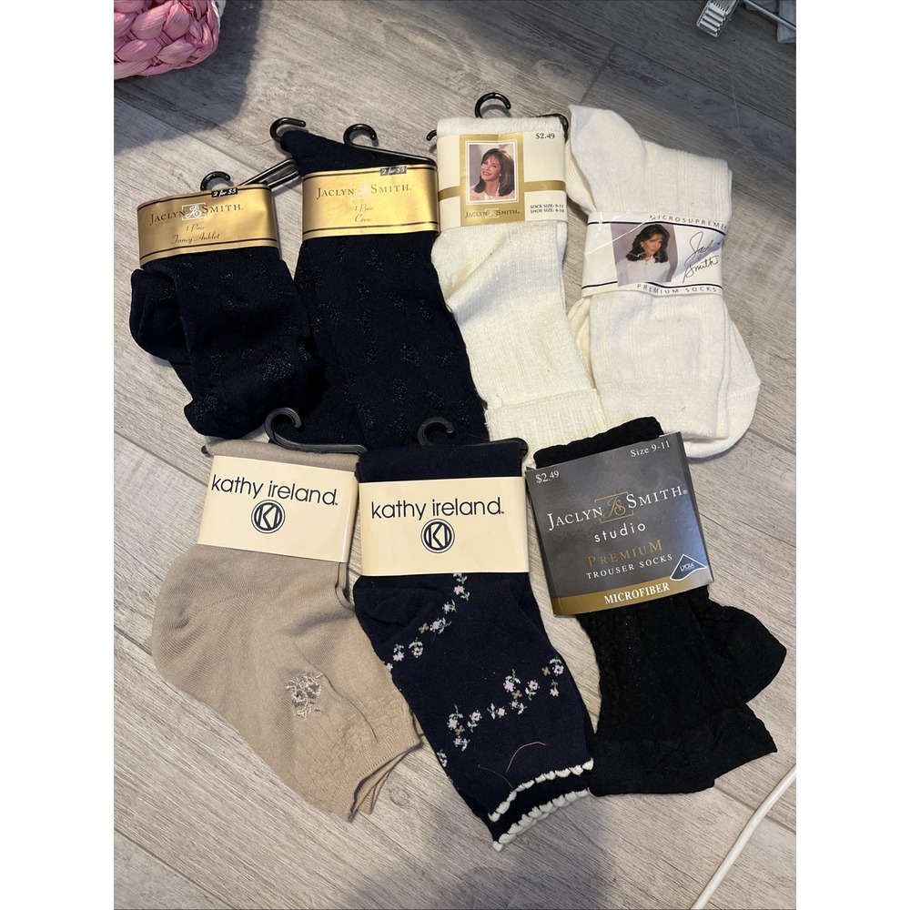 Vintage Trouser Socks Jaclyn Smith Kathy Ireland 1990s Lot of 7